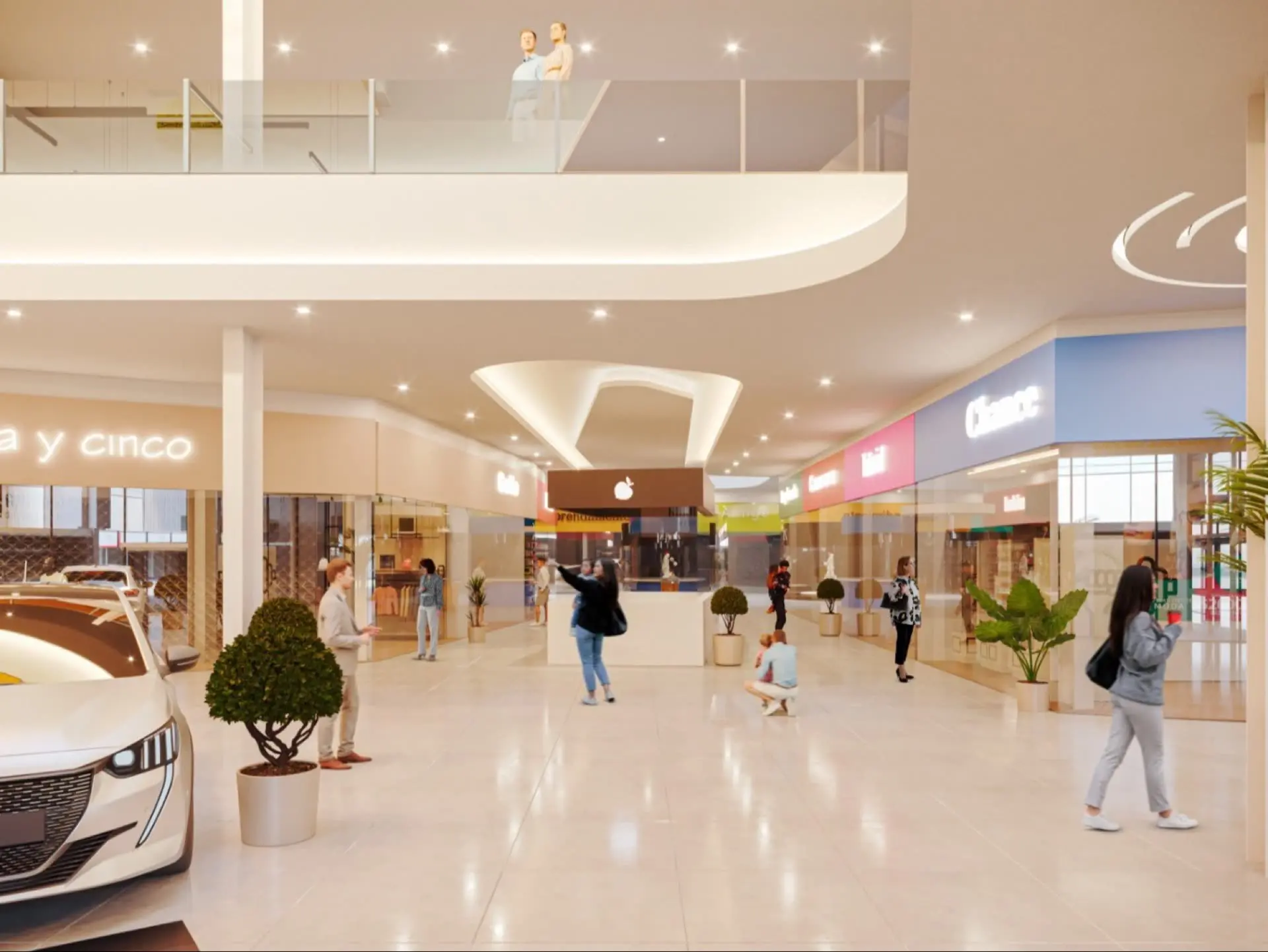 Render del pasillo central de la ampliación